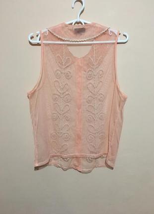 Блуза сетка topshop pink rickrack peter pan blouse с декоративной тесьмой3 фото