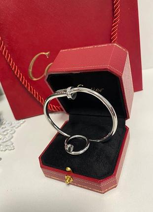 Брендовый комплект кольцо и браслет гвоздь в стиле cartier 🥰