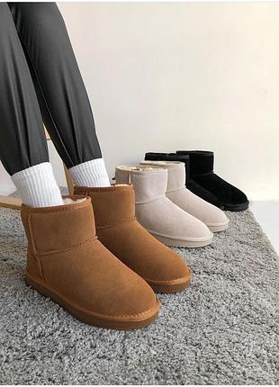 Уггі жіночі з натуральної замші в трьох кольорах