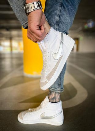 Кросівки nike blazer mid 77 white/metallic silver3 фото