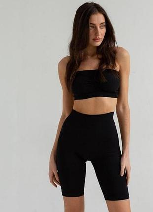 Класика🖤 черні велосипедки бесшовні