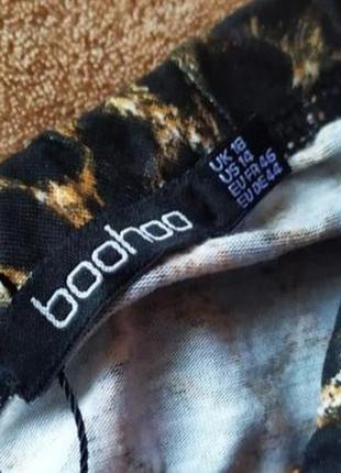 Спідниця леопардовий принт леопард тигрова максі довга з розрізом boohoo тягнеться3 фото