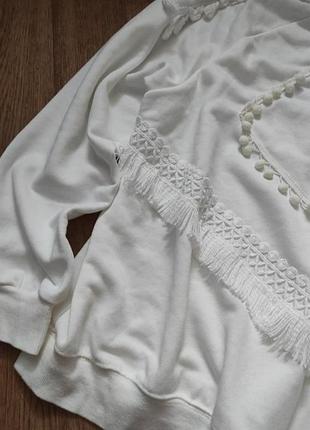 Шикарный белый свитшот оверсайз made in italy 3