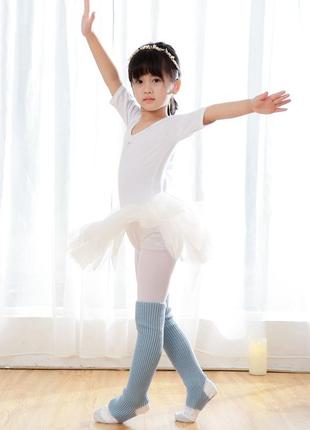 Дитячі товсті гетри блакитні в'язані зимові теплі гольфи на тренування балет танці розтяжку розминку