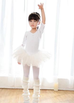 Дитячі товсті гетри молочні в'язані зимові теплі гольфи на тренування балет танці розтяжку розминку