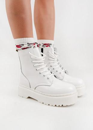 Зимові жіночі черевики dr. martens, женские зимние ботинки доктор мартинс