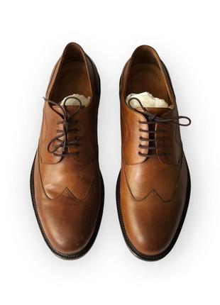 Нові шкіряні коричневі туфлі , преміум бренд navy boot