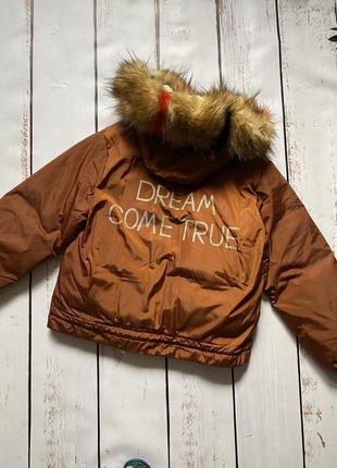 Коротка куртка, курточка , зимова куртка , пуховик, коричнева куртка4 фото