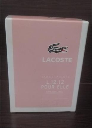 Жіноча туалетна вода eau de lacoste l. 12.12 pour elle sparkling 90 мл без слюди