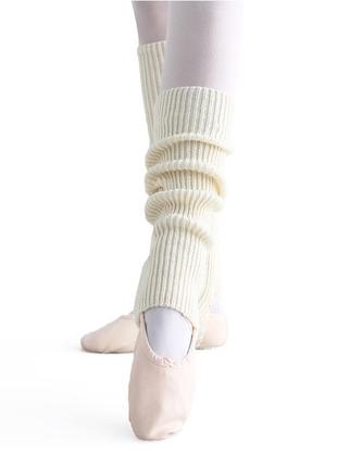 Жіночі товсті гетри молочні в'язані зимові теплі гольфи на тренування балет танці розтяжку розминку1 фото