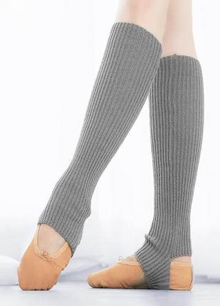 Жіночі товсті гетри 5330 сірі в'язані зимові теплі гольфи на тренування балет танці