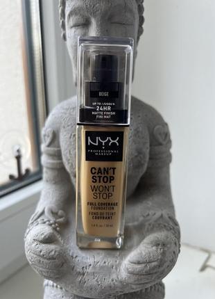 Nyx can’t stop won’t stop beige 11 full coverage foundation тональний крем