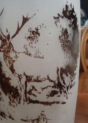 Кувшин стакан охота олень матовое богемское стекло чехословакия №6437 фото