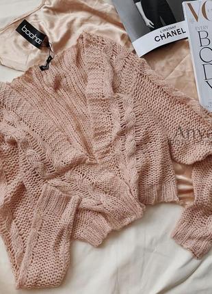 Акриловий персиковий кардиган boohoo