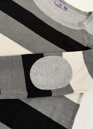 Джемпер светр в полоску чорний сірий білий5 фото
