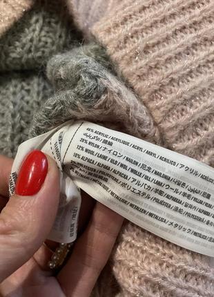 Вовняний в'язаний об’ємний светр abercrombie & fitch вовна альпака в смужку5 фото