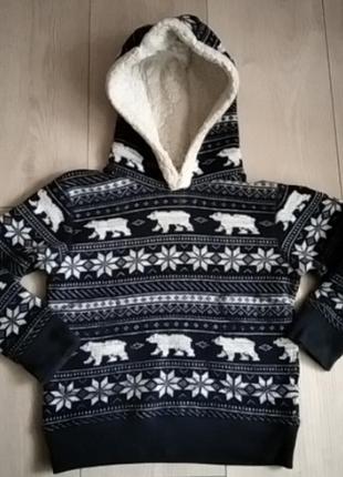 Теплий, зимовий светр на флісі на зріст 110 см на 4-5 років