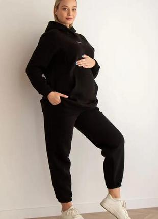 👑vip👑 костюм для вагітних і годуючих матусь теплий костюм тринитка на флісі бавовняний костюм1 фото