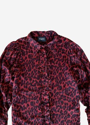 Червона жіноча сорочка з леопардовим принтом kooples5 фото