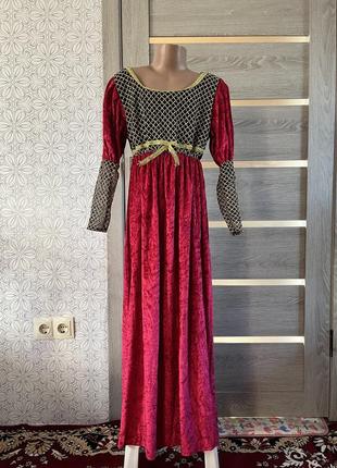 Арнавальное платье леди вамп вапмирша леди герцогиня и т.д. 7-9 лет 130-140 см с клыками