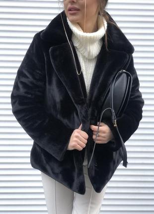 Шуба еко-кролик коротка, преміум якість