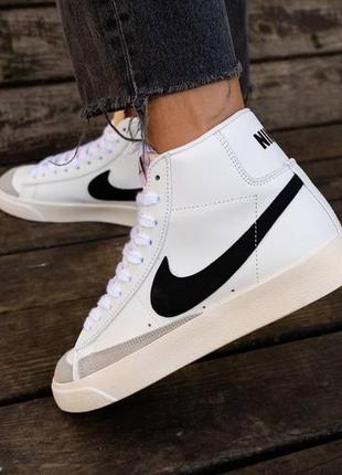 Мужские высокие кожаные кроссовки,кеды nike blazer mid vintage #найк3 фото