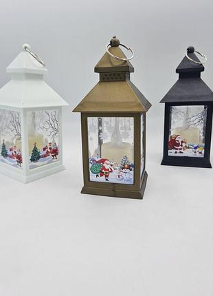 Новогодний фонарик в виде подсвечника со свечой