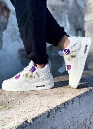Жіночі кросівки nike air jordan 4 retro white purple