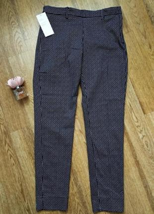 Укороченные стрейчевые штаны брюки чиносы слаксы с рисунком2 фото