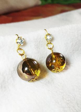 Сережки, кульчики з кристалами, камінцями