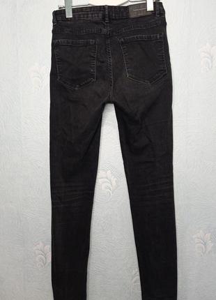 Джинсы zara skinny высокая посадка чёрный деним базовые р.363 фото