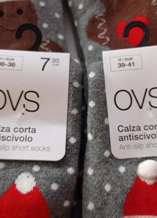 Ovs. италия. махровые новогодние носочки со стопами 36-38 и 39-41 размер.3 фото