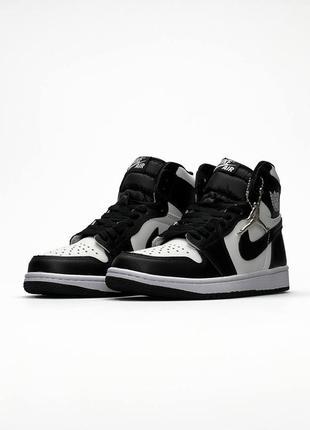 Мужские кроссовки nike air jordan 1 high black white x#найк