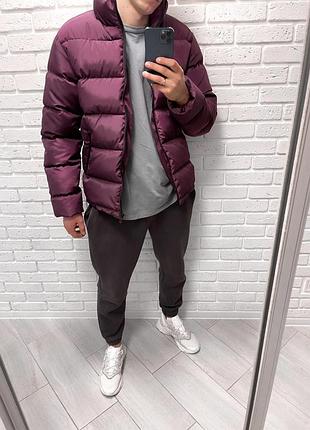 Мужская зимняя куртка пуховик, цвет бордо (зима) т5