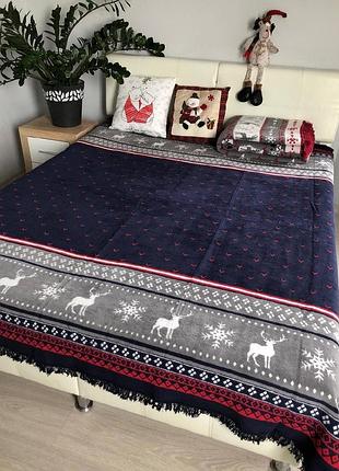 Новорічні бавовняні пледи. покривала мягенькі туреччина