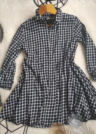 Рубашка zara сукня плаття клітинка