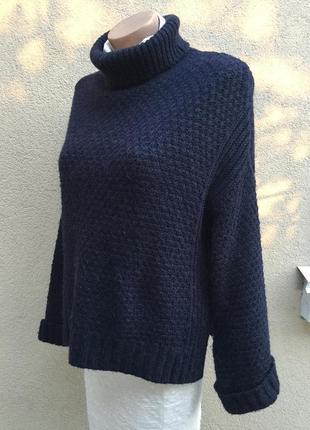 Теплий, в'язаний светр, об‘ємна кофта, вовна-альпака, оверсайз massimo dutti5 фото