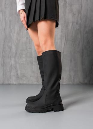 3869👑сапоги в матовой искусственной коже утеплены флисом7 фото
