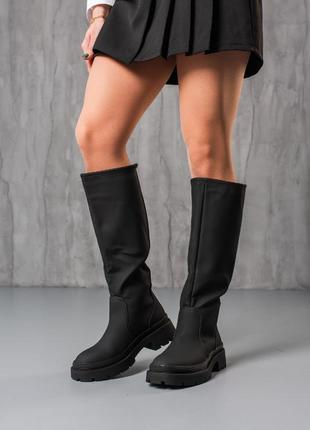 3869👑сапоги в матовой искусственной коже утеплены флисом6 фото