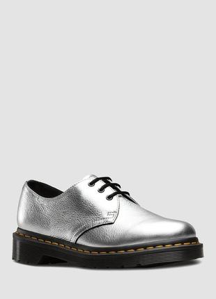 Dr.martens черевики туфлі броги шкіра текстиль срібні мартенси оригінал5 фото