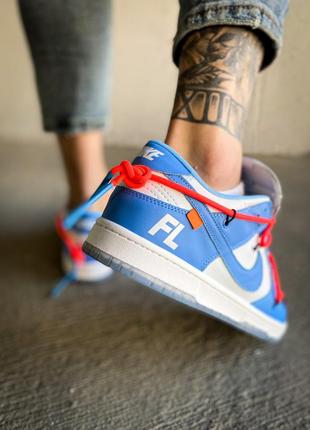 Кросівки nike dunk low off-white blue6 фото