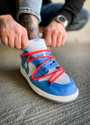 Кросівки nike dunk low off-white blue5 фото