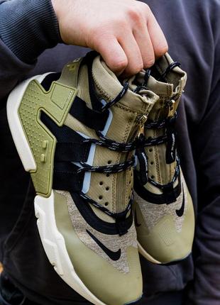 Nike huarache gripp zipp olive high, кросівки чоловічі високі найк, кроссовки мужские найк