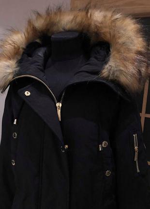 Зимний пуховик пуховое пальто парка michael kors (116-517)6 фото