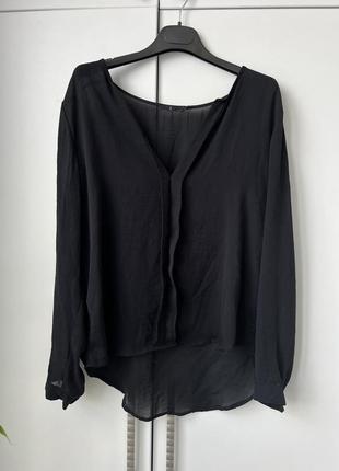 Чёрная блузка шифон идеальное состояние рубашка кофта топ