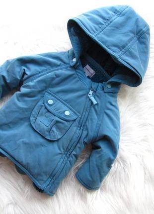 Теплая демисезонная тепла демісезонна куртка парка c отстегиваемым капюшоном texbasic