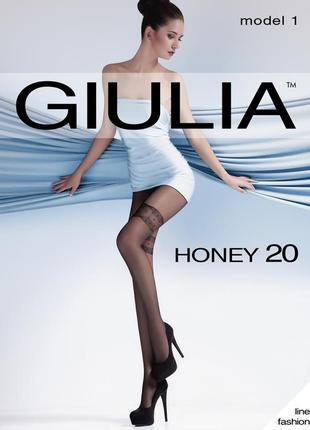 Стильные колготки имитация чулок 2-s, 3-м, 4-l giulia honey 20 den