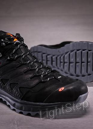 Кроссовки кожаные зимние salomon dragon skin winter black