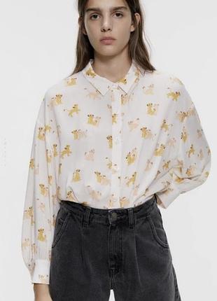 Сорочка віскоза, рубашка принт король лев сімба zara s