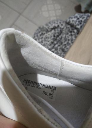 Очень красивые 100%кожа белые туфли лоферы оксофорды 39р евро маломерки португалия9 фото